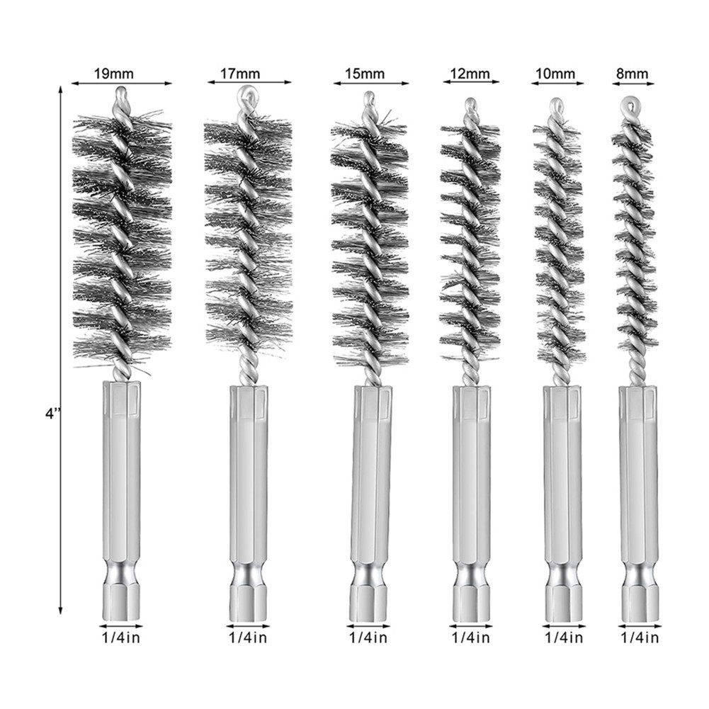 6 Pieces Of Drilling Brushes,Stainless Steel Cleaning Brushes For  drill