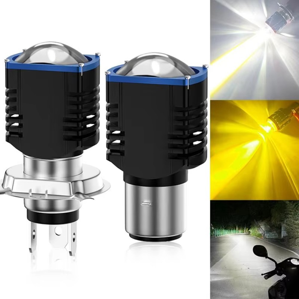 Motorcycle LED headlight bulb with lens Motorcycle spotlight H4 H6 BA20D