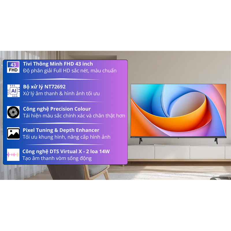 Smart Tivi Hisense FHD 43 inch 43A4Q 2025 - Việt Nam Hãng bảo hành