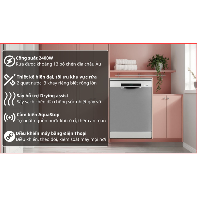 Máy rửa chén độc lập Bosch SMS6ECI11E - Đức Bảo hành chính hãng