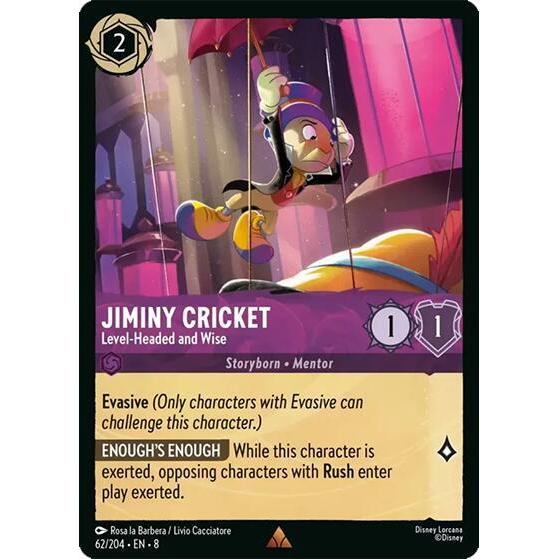 Disney Lorcana ~Reign of Jafar~ Jiminy Cricket - Level-Headed and Wise (62/204)