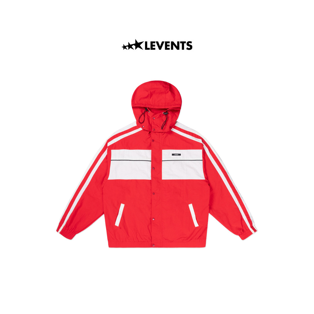 Áo Khoác Dù Levents Classic 2Tone Wrinkle Nylon Hood Jacket/ Red Form Oversized