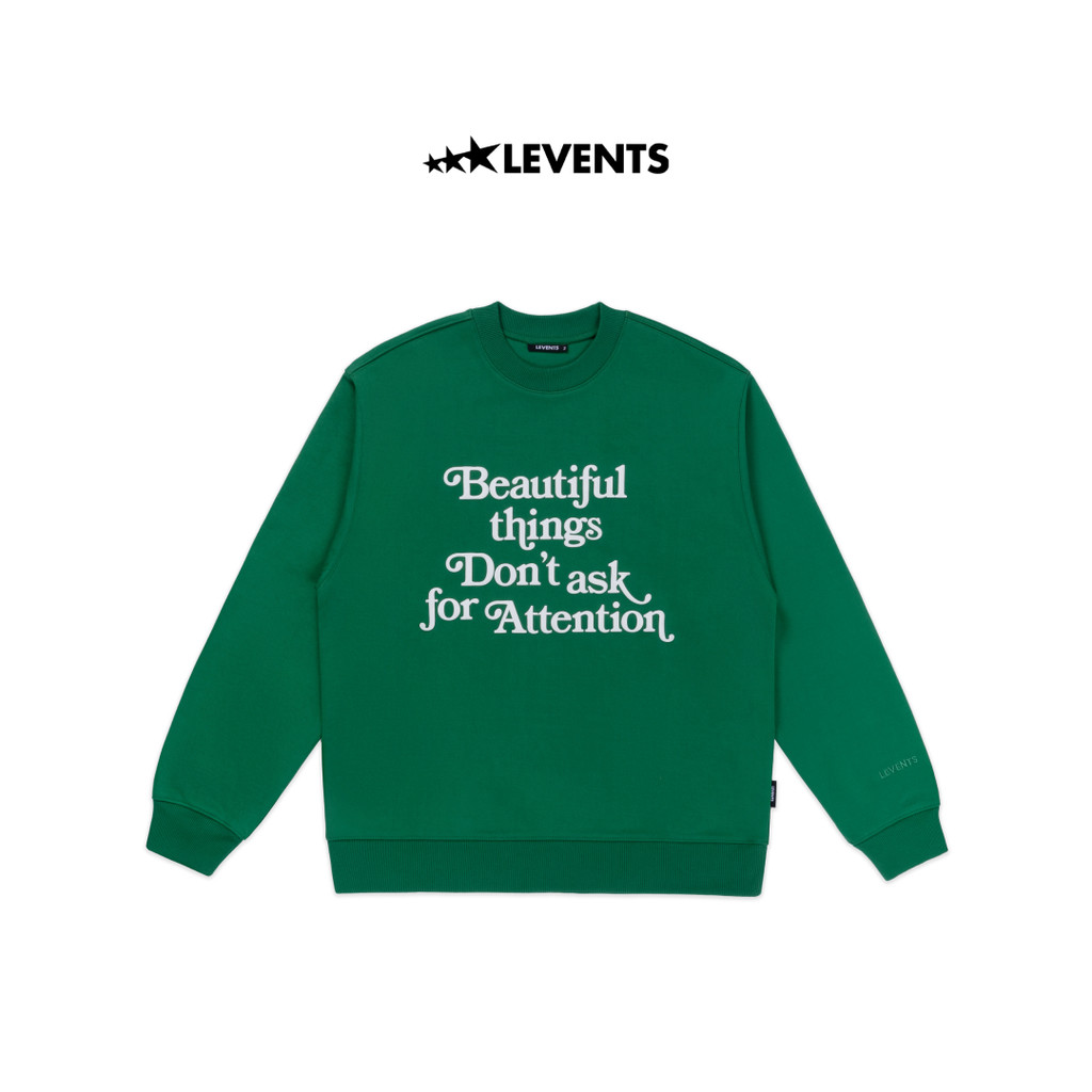 Áo Sweater Levents Beautiful Things/ Green Oversized Nỉ Chân Cua