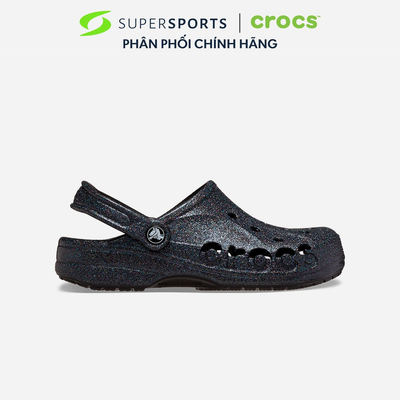 Giày Clog Unisex Crocs Baya Glitter - Đen - 205925-001 ADS04 LS200