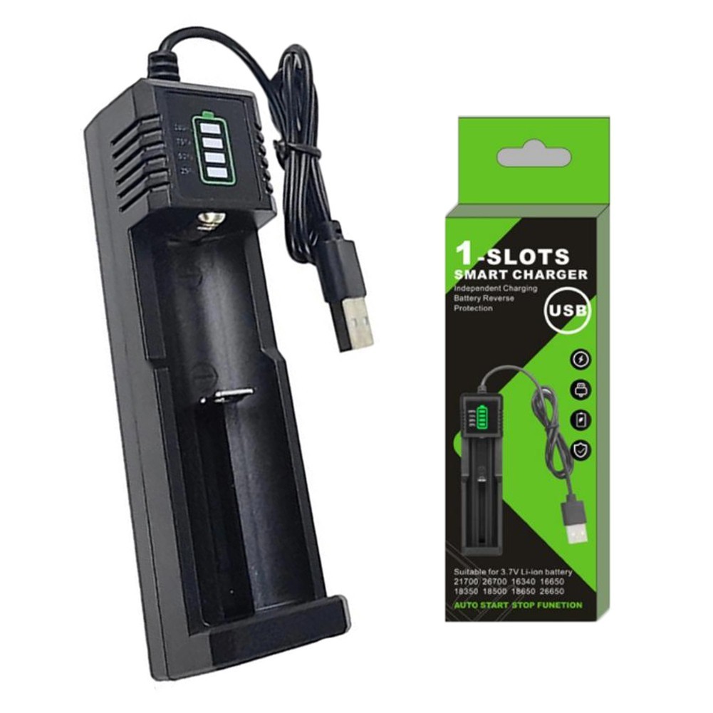 1/2/4Slot USB Smart Battery Charger for 21700 14500 18500 26650 Lithium Battery