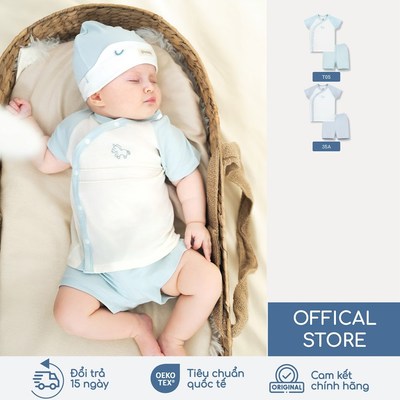 BU Baby Signature Bộ cộc tay cài chéo basic | Quần áo sơ sinh cao cấp mềm mịn | SBB130800