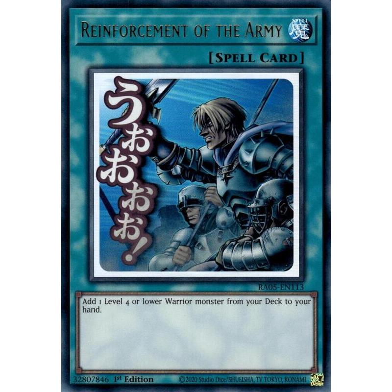 [Alan Yugioh Shop] Bài Yugioh Chính Hãng - Reinforcement of the Army (Stamp Edition) - RA05-EN113 - 