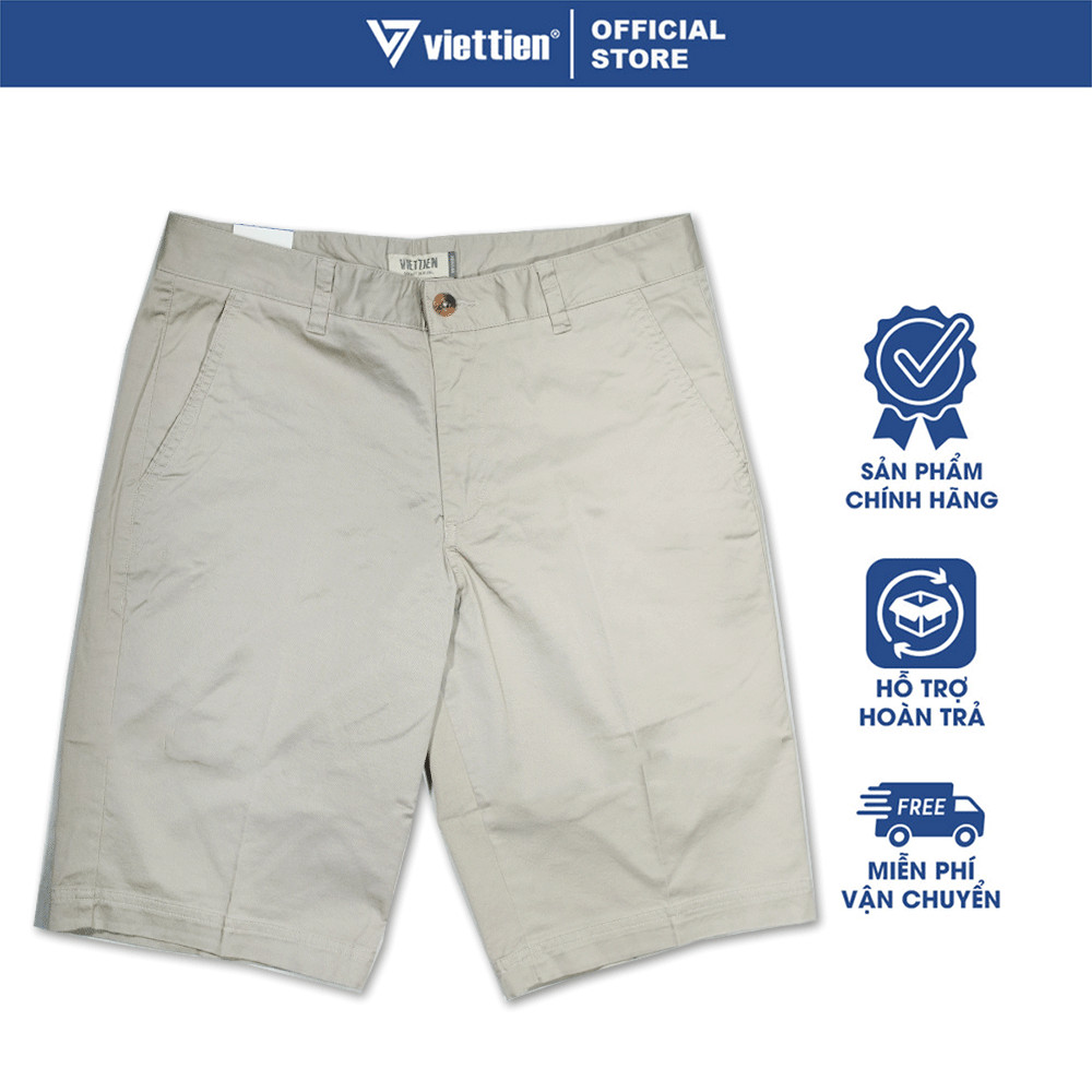 VIETTIEN SALE - QUẦN SHORT VIETTIEN, Màu Be, Họa Tiết Trơn, Form Regular, Chất liệu cao cấp