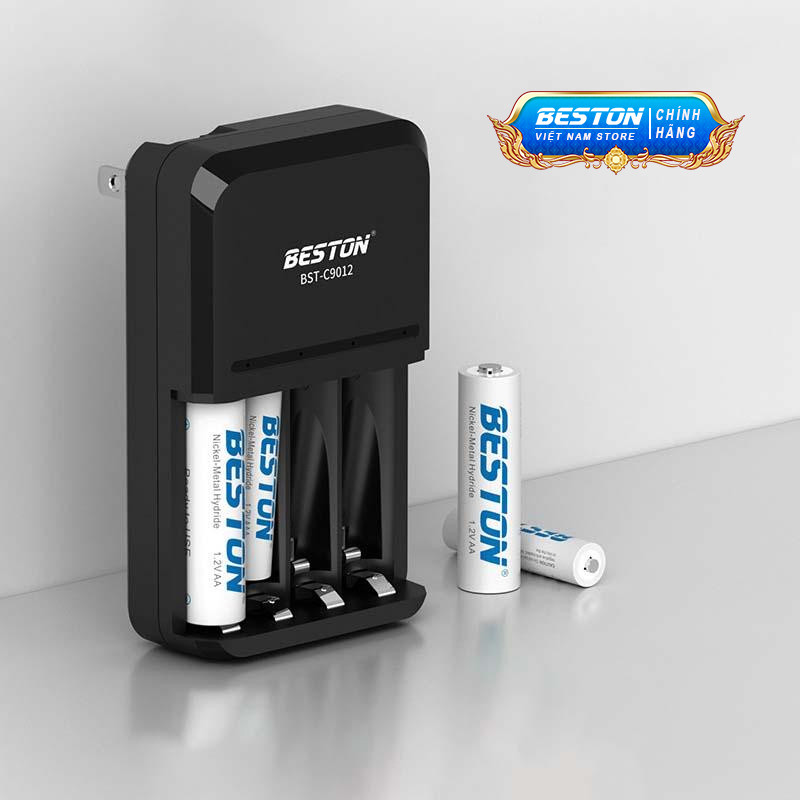 Sạc pin AA/AAA Beston C9012 1.2V, sạc nhanh tự ngắt, có đèn báo