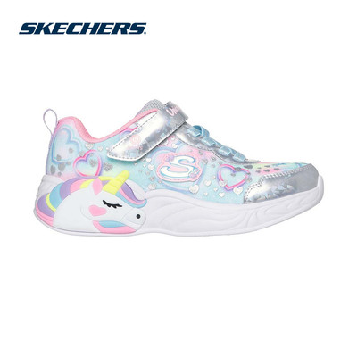 Giày Thể Thao Bé Gái Skechers S-Lights Unicorn Dreams Heart Sparkles - 303063L-SMLT