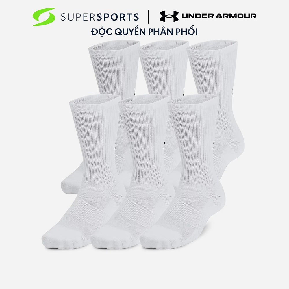Vớ Thể Thao Under Armour Training Cotton 6-Pack Crew - 1386315-100