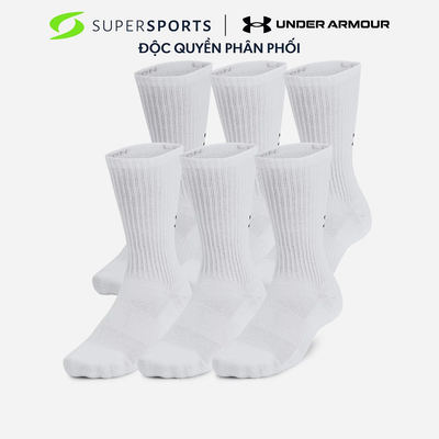 Vớ Thể Thao Under Armour Training Cotton 6-Pack Crew - 1386315-100