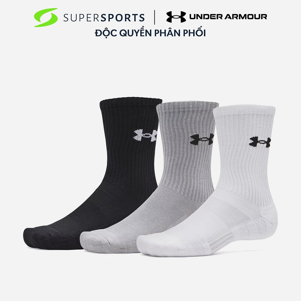 Vớ Thể Thao Under Armour Performance Cotton 3-Pack Crew - 6009685-101