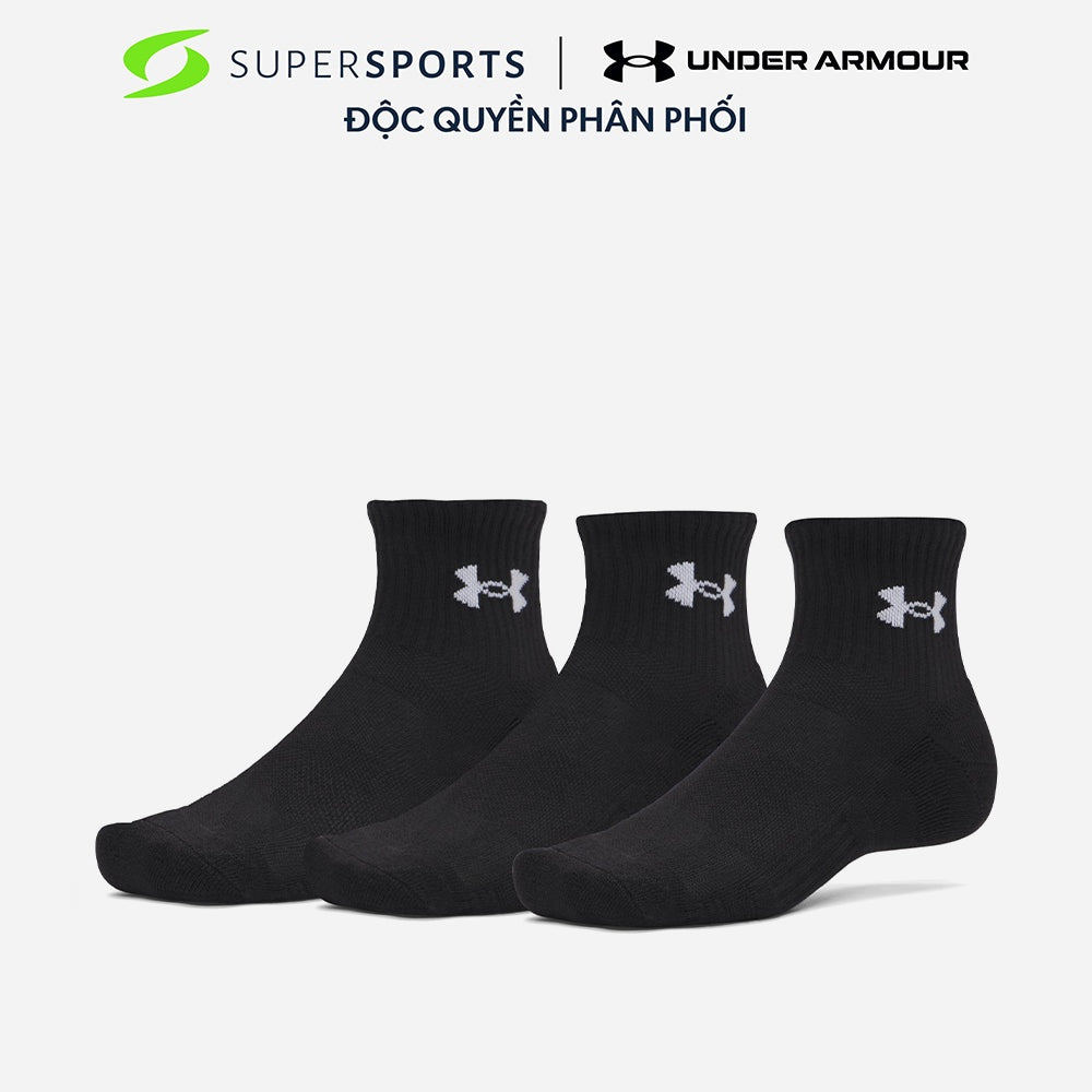 Vớ Thể Thao Under Armour Performance Cotton 3-Pack Quarter - 6009686-008