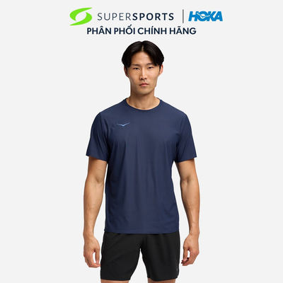 Áo Thun Nam HOKA Airolite Short Sleeve 2.0 - Xanh Navy - 1175771-MDNB