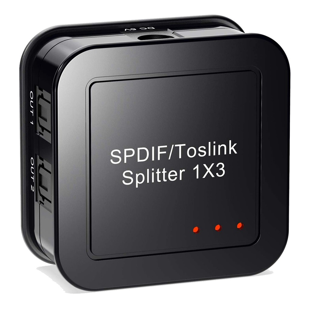 Digital Optical Audio 1X3 Splitter,Digital SPDIF TOSLINK Optical Fiber Audio Splitter,1 in 3 Out, fo