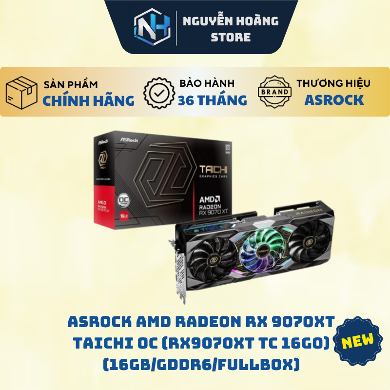 VGA card màn hình Asrock AMD Radeon RX 9070XT Taichi OC 16GB
