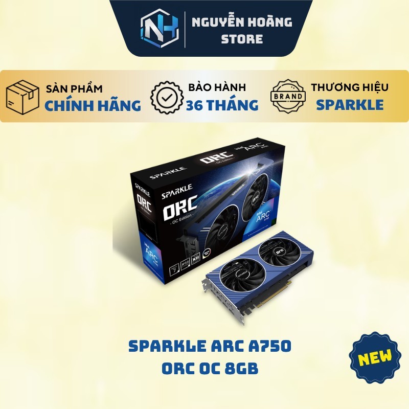 VGA card màn hình SPARKLE Intel Arc A750 ORC OC 8GB - Bảo hành 36T