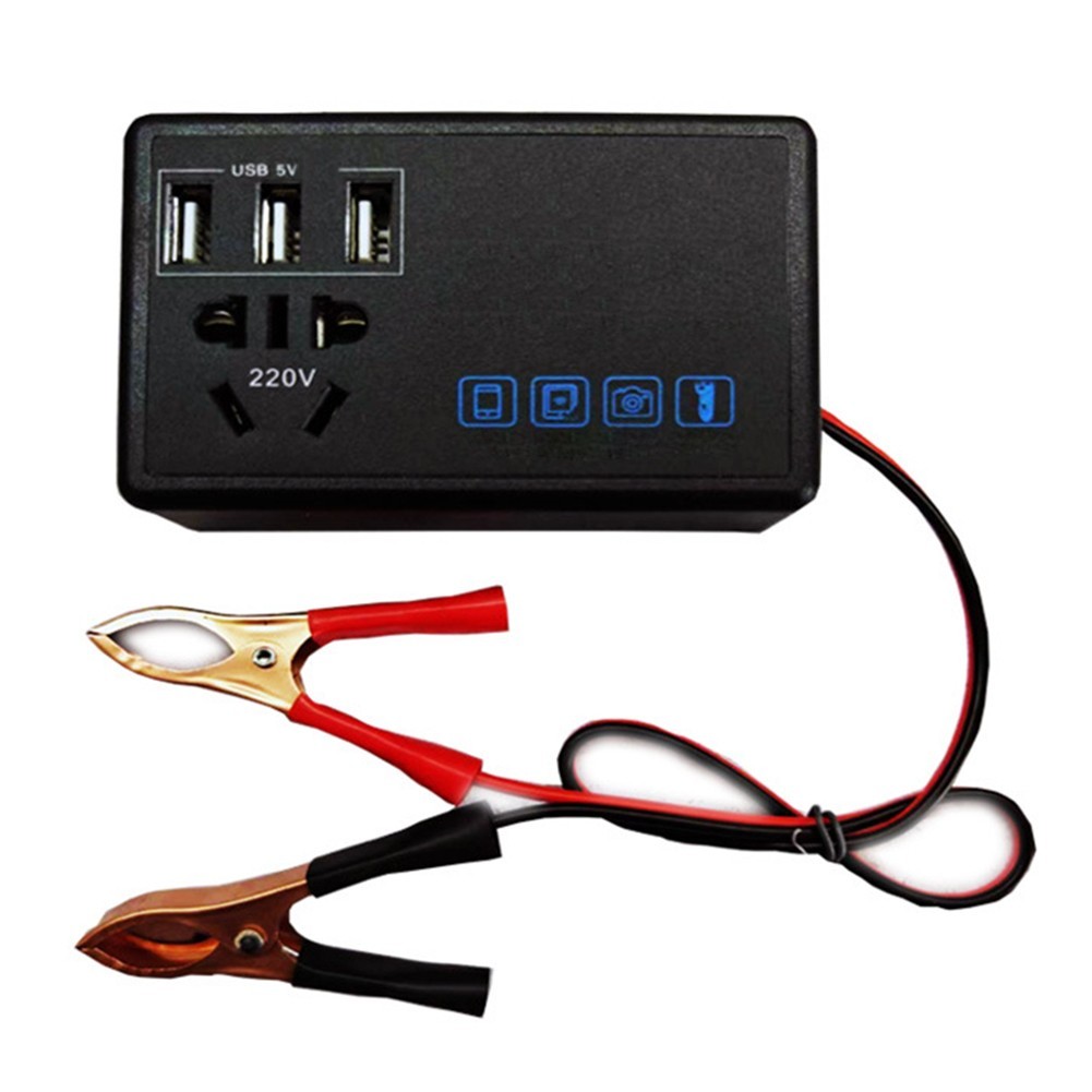 [UGPE] Car 200W Converter Power Inverter DC 12V/24V To DC 220V Invertor Ports Adapter