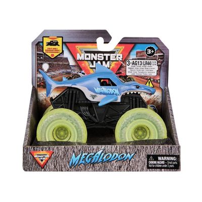 Đồ Chơi Chiến Xe MJ 1:43 - Bánh Xe Phát Sáng Megalodon VLL MONSTER JAM 20148985/6071190