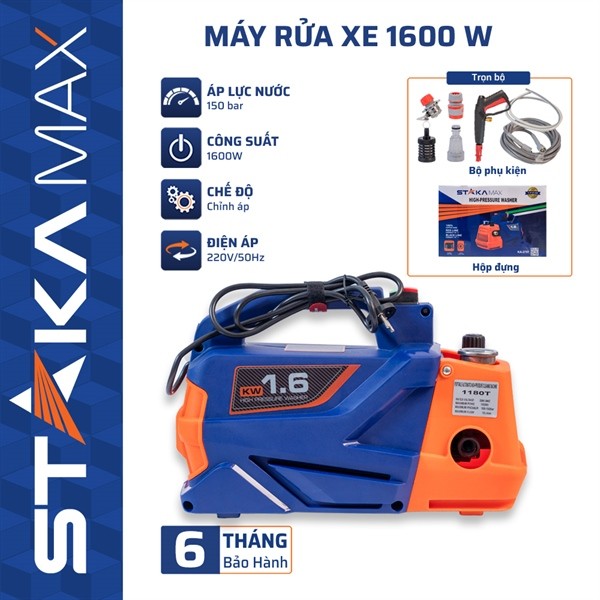 Máy Rửa Xe Chỉnh Áp 1600W STAKA MAX KA-2797