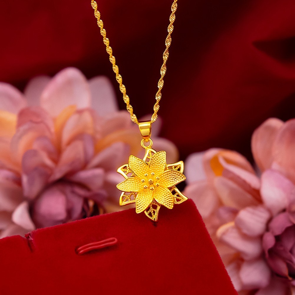 [FB] Sand gold women's hollowed out imitation gold pendant necklace jewelry