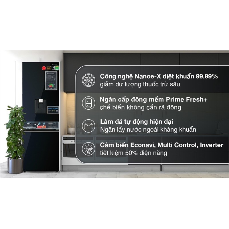 Tủ lạnh Panasonic Inverter 325 lít NR-BV361WGKV - Việt Nam (126.12T5) dienmaysieure Xả Kho