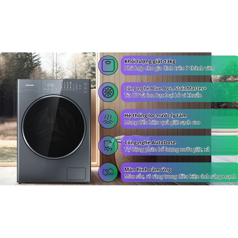 Máy giặt Panasonic Inverter 13 kg NA-26CVX1AVT 2024 dienmaysieure Xả Kho