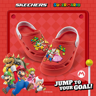 Giày Clog Bé Trai Skechers Nintendo Super Mario Foamies Swifters - 407119L-RDMT