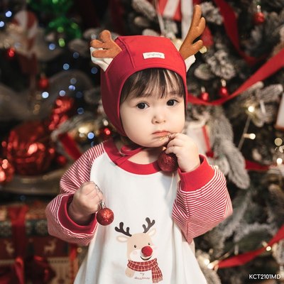Body chip dài tay cài vai Tuần lộc mũi đỏ Noel Jingle Joy BU Baby KCT2101MD