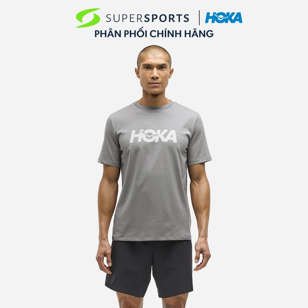 Áo Thun Nam HOKA Core Logo Ctn - Xám - 1174750-GCTCG LS500