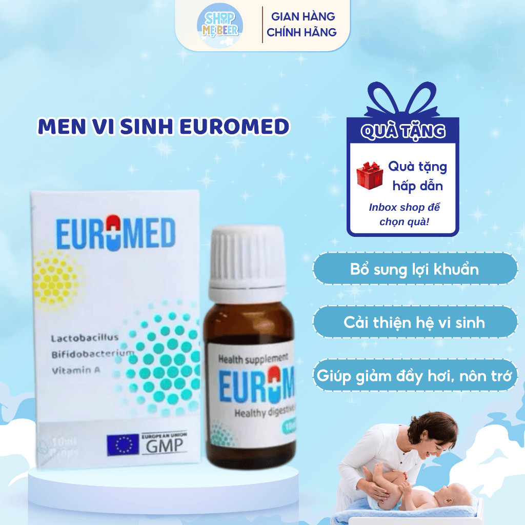 Men vi sinh EuroMed Bổ sung lợi khuẩn, hỗ trợ giảm rối loạn tiêu hóa do loạn khuẩn Chai 10ml Shop Mẹ
