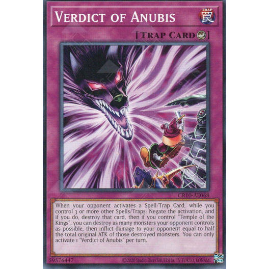 [ Bài Yugioh Chính Hãng ] CR10-AE068 Verdict of Anubis - Common