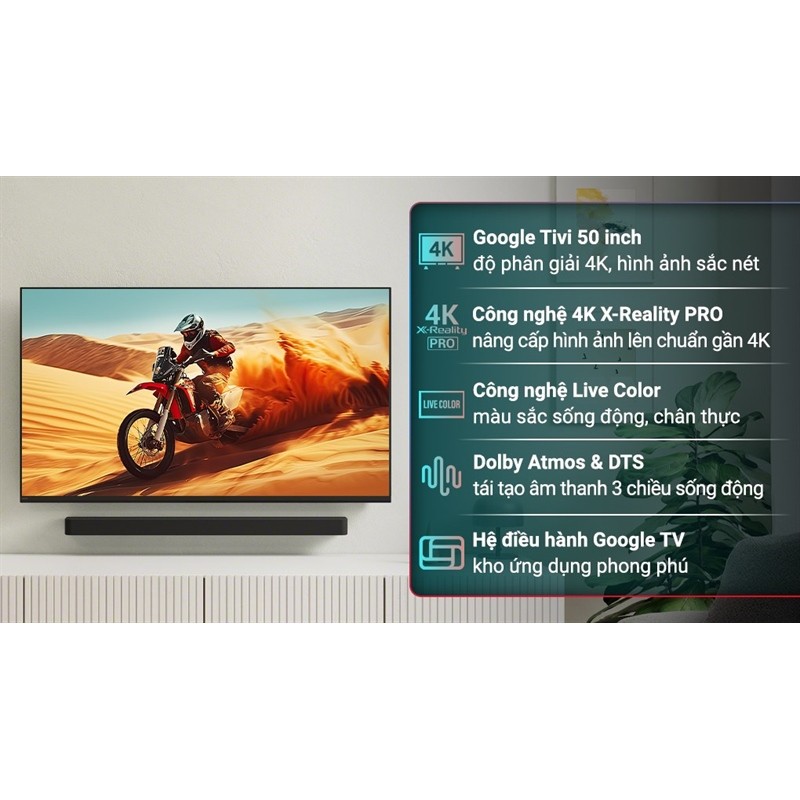Google Tivi Sony 4K 50 inch K-50S25VM2 2025 - Việt Nam (LIKE NEW) - Bảo Hành Chính Hãng