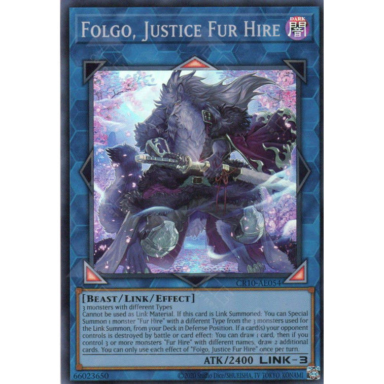 Thẻ bài Yugioh - CR10-AE054 - Folgo, Justice Fur Hire