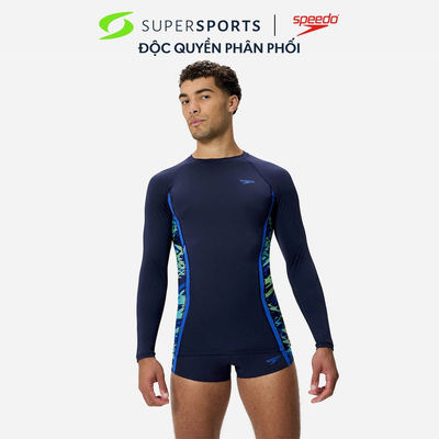 Áo Bơi Chống Nắng Nam Speedo Long Sleeve Hyperboom Splice - Xanh Navy