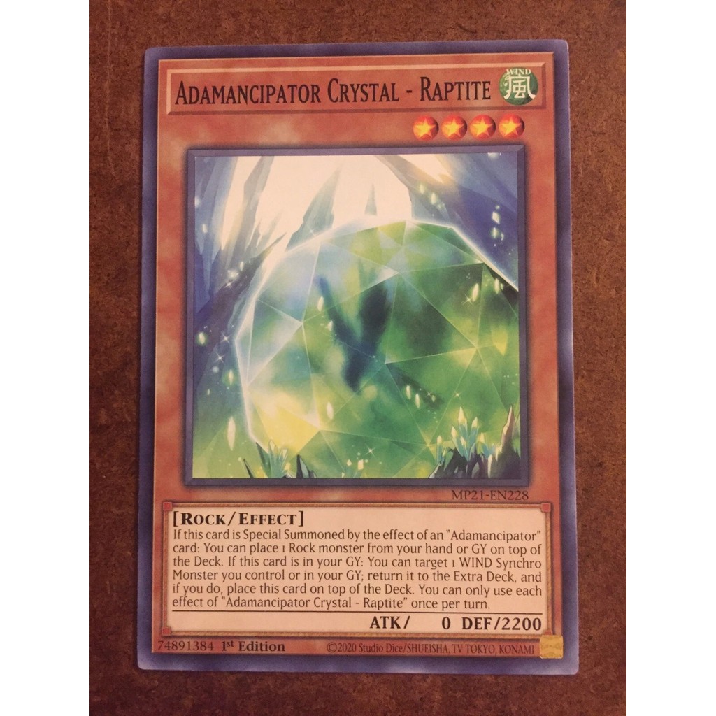 Thẻ bài Yugioh - MP21-EN228 - Adamancipator Crystal - Raptite