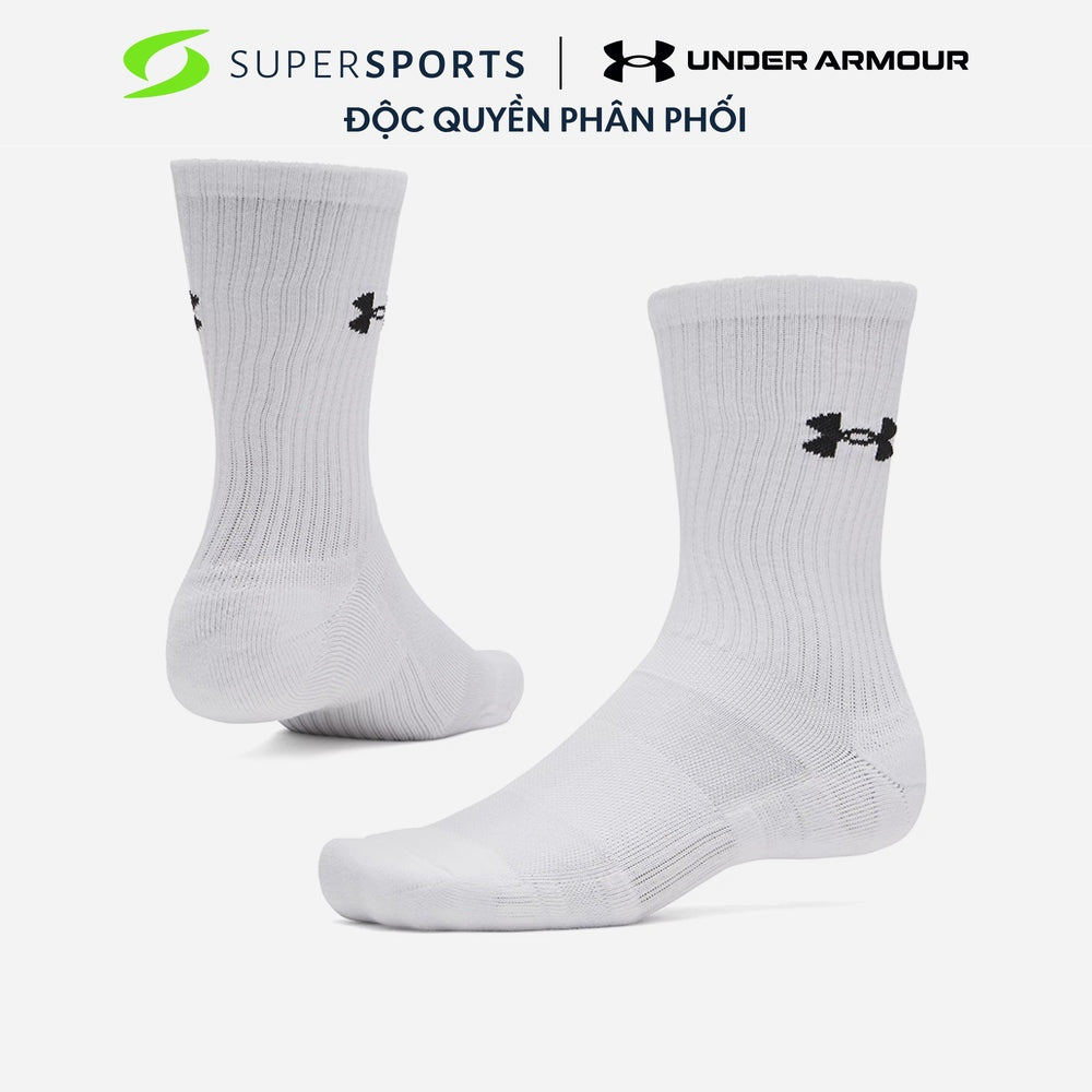 Vớ Thể Thao Under Armour Performance Cotton 3-Pack Crew - 6009685-100