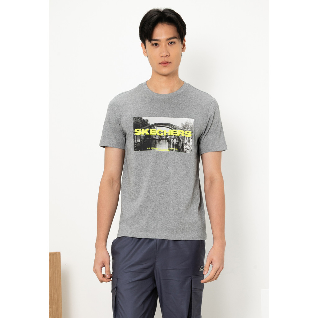 Áo Thun Tay Ngắn Nam Skechers Lifestyle Physical Academia Collection Lounge Short Sleeve Tee - L224M