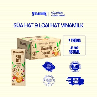 Combo 2 Thùng Sữa hạt 9 loại hạt Vinamilk 180ml ít đường - 24 hộp/thùng