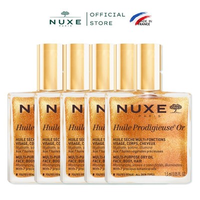 [Quà tặng không bán] Combo 5 Gói dầu dưỡng da đa năng có nhũ Nuxe Huile Prodigieuse Shimmery 1.5ml (5 x 1.5ml)