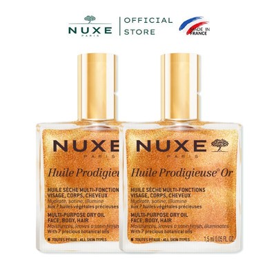 [Quà tặng không bán] Combo 2 Gói dầu dưỡng da đa năng có nhũ Nuxe Huile Prodigieuse Shimmery 1.5ml (2 x 1.5ml)