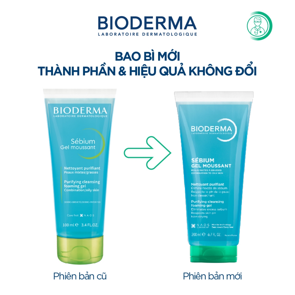 [BIODERMA] Bộ đôi nước tẩy trang Sebium H2O 500ml và Gel rửa mặt tạo bọt Sebium Gel Moussant 200ml (Tuýp) | BigBuy360 - bigbuy360.vn