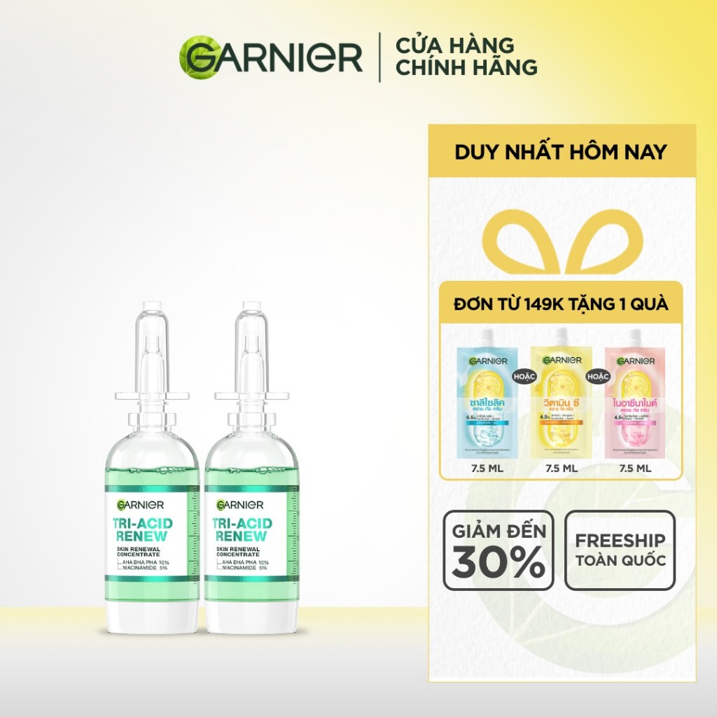 [Virtual] Bộ 2 Serum Garnier thế hệ mới 15% [PHA,AHA BHA ,NIACINAMIDE] giúp da trông sáng, láng, khỏ