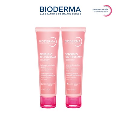 [QUÀ TẶNG KHÔNG BÁN] Bộ đôi gel rửa mặt tạo bọt cho da nhạy cảm Bioderma Sensibio Gel Moussant - 45mlx2