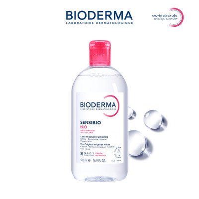 [BIODERMA - ĐÃ KÈM BÔNG TẨY TRANG 2026] Dung dịch làm sạch tẩy trang cho da thường, nhạy cảm Bioderma Sensibio H2O-500ml