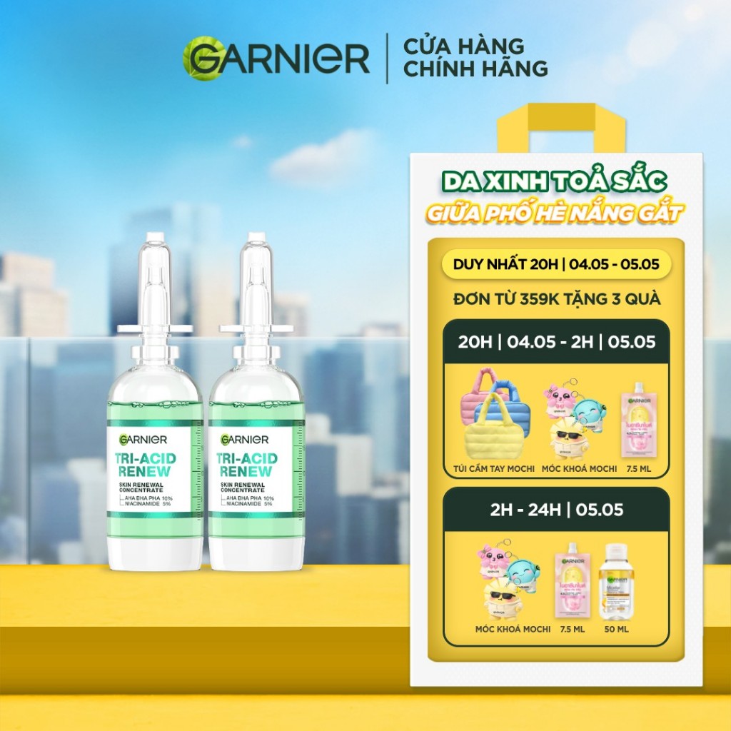 [Outlet S1] Bộ 2 Serum Garnier thế hệ mới 15% [PHA,AHA BHA ,NIACINAMIDE] giúp da trông sáng, láng, k