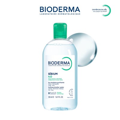 [BIODERMA - ĐÃ KÈM BÔNG TẨY TRANG 2026] Dung dịch làm sạch tẩy trang cho da hỗn hợp, dầu mụn Bioderma Sebium H2O - 500ml