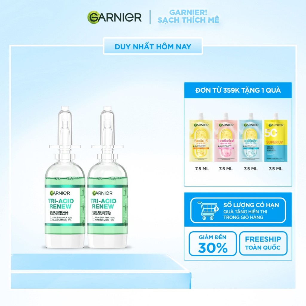 Bộ 2 Serum Garnier thế hệ mới 15% [PHA,AHA BHA ,NIACINAMIDE] giúp da trông sáng, láng, khỏe hơn 20ml