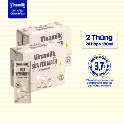 Combo 2 thùng Sữa yến mạch Vinamilk hộp 180ml (24 hộp)